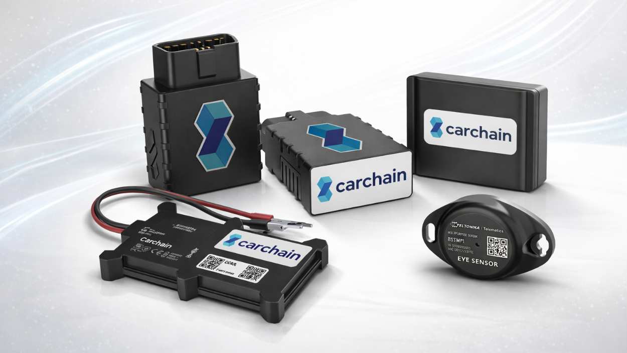 Dispositivo telemático instalado en un vehículo con vista del panel