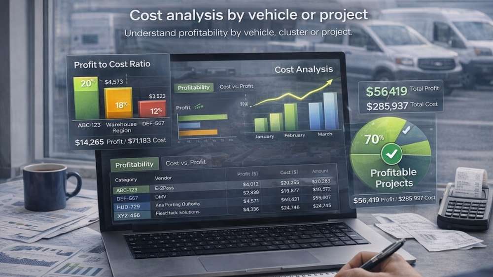 Análisis de costos por vehículo o proyecto poster