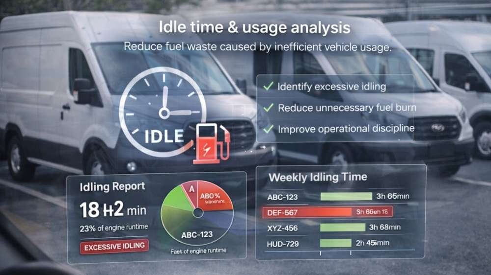 Análisis de tiempo en ralentí y uso poster
