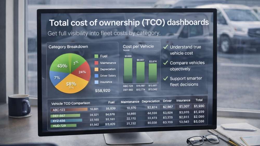 Paneles de costo total de propiedad (TCO) poster